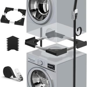 Universalus skalbimo mašinos ir džiovyklės jungiamasis rėmas „Slim Stacking Kit“ – sutaupykite vietos namuose saugiai