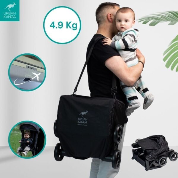 61CtQ6VXuRL._SL1080_ Kelioninis vežimėlis Urban Kanga Bandicoot (iki 22 kg) – Juodas