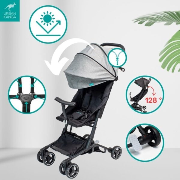 61jIsQBL01L._SL1080_ Kelioninis vežimėlis Urban Kanga Bandicoot (iki 22 kg) – Juodas