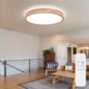 94709-2-4-FB Didelis LED lubinis šviestuvas 60cm 48W su nuotolinio valdymo pulteliu ir medžio apdaila (CCT, pritemdomas)