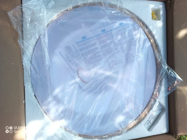 IMG_20260720_164544_831 Didelis LED lubinis šviestuvas 60cm 48W su nuotolinio valdymo pulteliu ir medžio apdaila (CCT, pritemdomas)