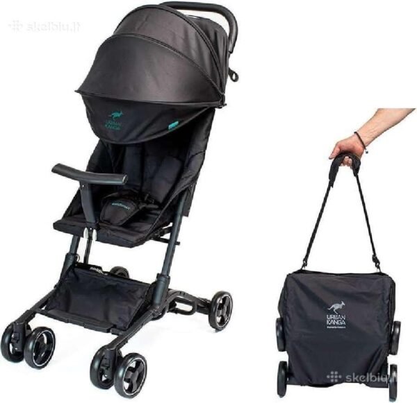 ultra-lengvas-kelioninis-vezimelis-urban-kanga Kelioninis vežimėlis Urban Kanga Bandicoot (iki 22 kg) – Juodas